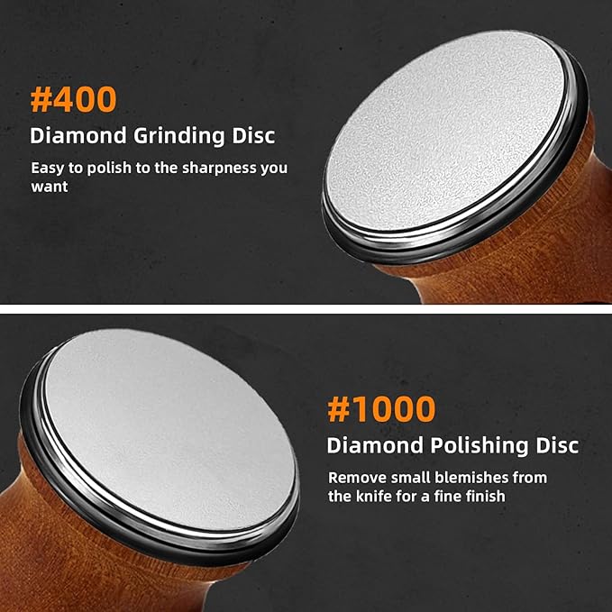 Rolling Knife Sharpener, Kitchen Knife Sharpener Tool With 5 Sharpening Angle 12/15/17/19/22, Diamond Disc Sharpener Kit, Making Sharpening Easier