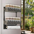 Magnetic Spice Rack for Refrigerator, Magnetic Shelf for Fridge Moveable Magnetic Paper Towel Holder Metal Fridge Magnet Orqanizer 8 Hooks for Kitchen Space Saving