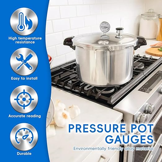 85772 Pressure Cooker Gauge, Replacement for Presto Steam Gauge 82237 82121, Fit Presto Pressure Canner Models 175107、01755、0175510、178001、178005, Measurement Accuracy