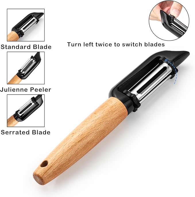 Vegetable Peeler Stainless Steel Potato Peeler,3 In 1 Julienne Peeler I-Shaped Kitchen Peeler for Cucumber Veggie Carrot Fruit