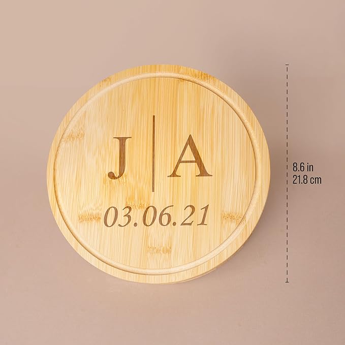 Custom engraved luxury charcuterie board & knife set/4pcs, personalized cheese chopping serving tray for fruits, food, dessert, bread for table decoration, personalized gift for dinner host (Initials)