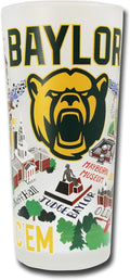 Catstudio Drinking Glass, Baylor University Glass Cup for Kitchen, 15oz Dishwasher Safe Tumbler for BU Alumni
