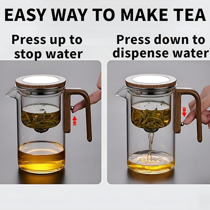 Enchanti Tea Pot, Creative Witchcraft Magic Glass Teapot, Detachable Loose Tea Glass Tea Infuser, Ideal for Tea Steeper-27oz (approx. 800 ml)