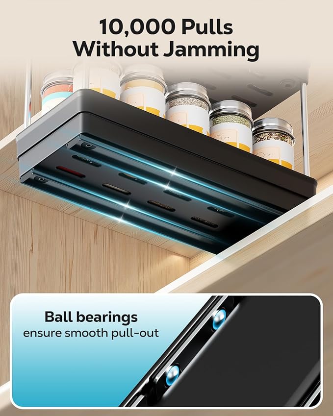 Nieifi Spice Organization for Cabinet-Vertical Spice Rack Pull Out-Spice Rack Organizer for Cabinet-4-1/3 inch Wide-Seasoning Kitchen Organizer-4.3" W x 10.6" D x 8.7" H-1 Pack-2 Tier