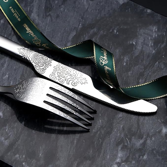 IKXO Silverware Set 30 Piece Silver Flatware Set for 6,Stainless Steel Flatware Cutlery Set For Home Hotel, Kitchen Utensils Set Include Fork Knife Spoon,Mirror Polished,Dishwasher Safe