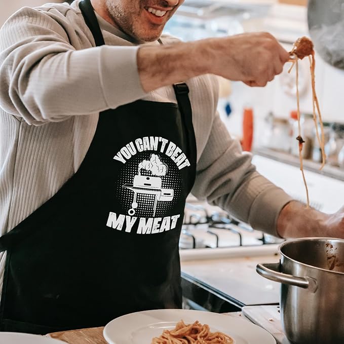 Funny Aprons for Men Chef Cooking BBQ Grilling, Gag Gifts for Men Dad Father, Husband Gifts from Wife for Birthday