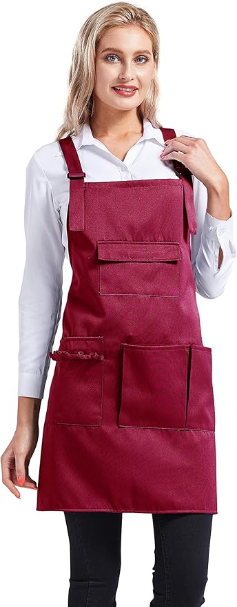Nanxson Adjustable Women Bib Apron Multi Function Professional Salon Stylist Work Apron with Tool Pockets CF3010
