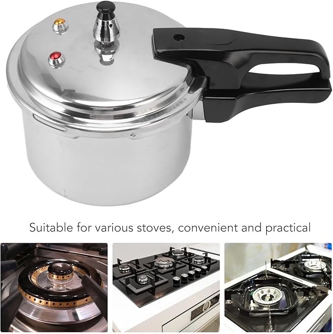 Stovetop Aluminum Pressure Cooker, 3 Liter 18cm Bottom Small Pressure Canner with Lid Easy to Small Canning Pot for Gas Stove, for Home, Commercial