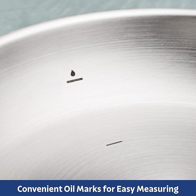 Tramontina Tempo Tri-Ply Base Stainless Steel 12-Inch Large Frying Pan, Induction-Ready Skillet, Oven-Safe, Dishwasher-Safe