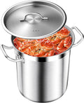 Stock Pot 20 Quart with Lid – Stainless Steel Cooking Pot for Soup, Stew, and Pasta – Heavy Duty Induction Compatible Stockpot for Kitchen or Commercial Use, Oven Safe
