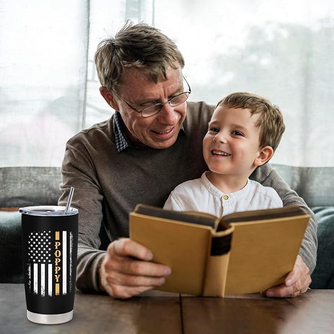 Poppy Gifts from Grandchildren, Poppy Grandpa Gifts, Birthday Gifts for Poppy from Grandkids, Best Poppy Gifts for Grandpa from Granddaughter Grandson, Father'S Day Poppy Gifts, Poppy Tumbler 20 Oz