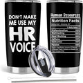 Human Resources Gifts, HR Gifts for Women, Human Resources Professional Day Gifts, HR Co Worker gifts, 20oz Stainless Steel Tumbler with Lid Straw, Black