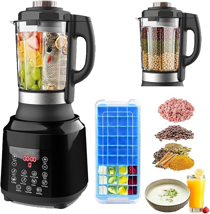 All-in-One Blender for Kitchen & Food Processor Combo for Smoothies Shakers,Hot Soup Maker with 9 One Touch Programs,12H Preset,Self-Cleaning, for Grinding,Chopping,Mixing, | 1200 Watt | 60oz |