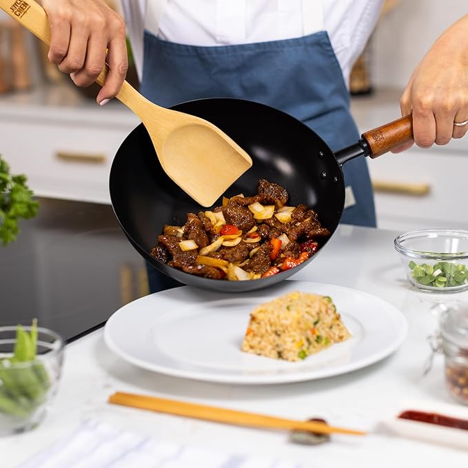 JOYCE CHEN Classic Series 9.5-Inch Ceramic Nonstick Carbon Steel Stir Fry Pan