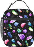 FREEHOTU Colorful Crystals Lunch Bag Double Insulated Leakproof Lunch Box Tote Bag Cooler Lunch Organizer for Work Picnic Travel Camping