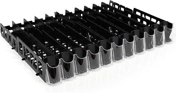 Display Technologies Drink Organizer for Fridge, Visi-Fast Spring-Loaded Beverage Glides for 12oz slim, 11-Wide, 24" D, 6-Pack