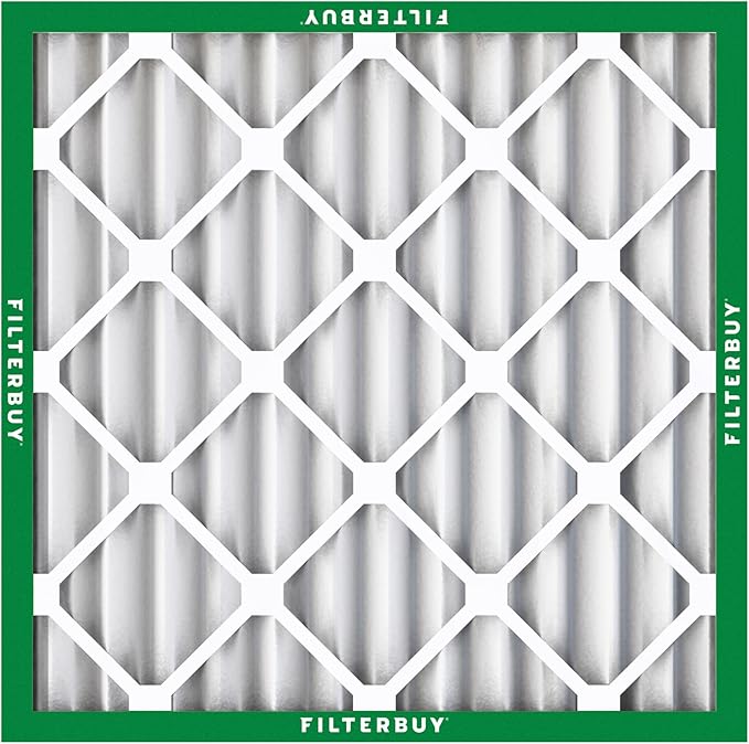 Filterbuy 11.25x11.25x2 Air Filter MERV 8 Essential Dust & Allergy Defense (6-Pack), Electrostatic Pleated HVAC AC Furnace Filters Replacement, Made in USA (Actual Size: 11.25 x 11.25 x 1.75)