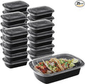 25PCS Leftover Storage Containers with Lids,28OZ Reusable Food Grade Plastic,BPA Free Microwave Dishwasher Freezer Safe,Leftover Food Containers with Lids