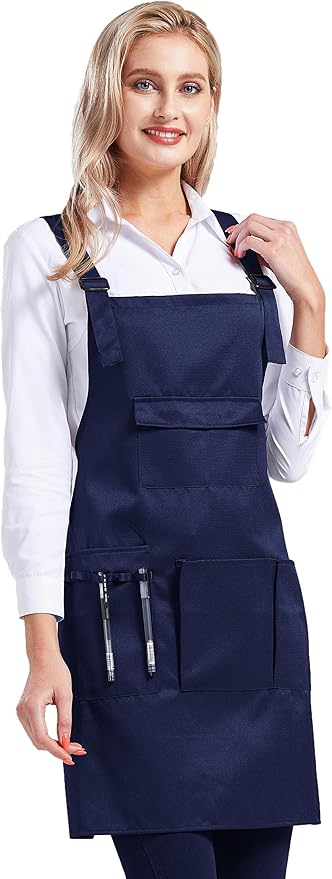 Nanxson Adjustable Women Bib Apron Multi Function Professional Salon Stylist Work Apron with Tool Pockets CF3010