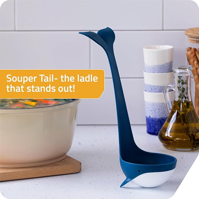 Peleg Design Souper Tail Soup Ladle - Ideal for Cooking, Serving Soup, Stew, and more – Fun and Decorative Ladle Spoon during Meals or Gatherings
