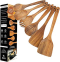 6-Piece Teak Wooden Cooking Utensil Set – Spoons & Spatulas for Nonstick Cookware, Eco-Friendly Kitchen Tools, Gift-Ready & Durable