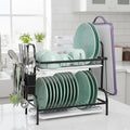 2 Tier Dish Drying Racks with Drain Tray,Stainless Steel Dish Racks for Kitchen Counter,Kitchen Sink Organizer for Dishes,Utensils& Fork Knives,Cutting Boards Storage