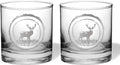 Duck Hunting Gifts for Hunters and Outdoorsman Mallard Whiskey Glass with Coaster Rustic Décor for Mountain Cabin Lake House Beer Pint Glass Fishing Fisherman Dad (Deer, Double Whiskey Glass)