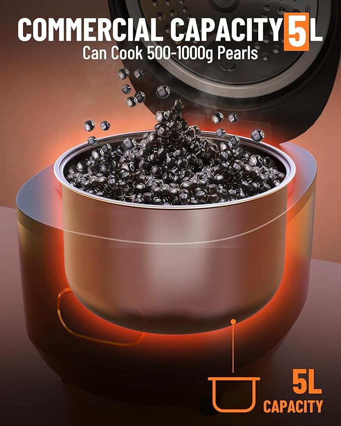 WantJoin Boba Maker Machine Commercial Boba Cooker Commercial Boba Pearl Maker for Bubble Tea Milk Tea Boba Pot for Tapioca Pearls for Restaurants Milk Tea Stores Dessert Stores Lounge Bars 110V