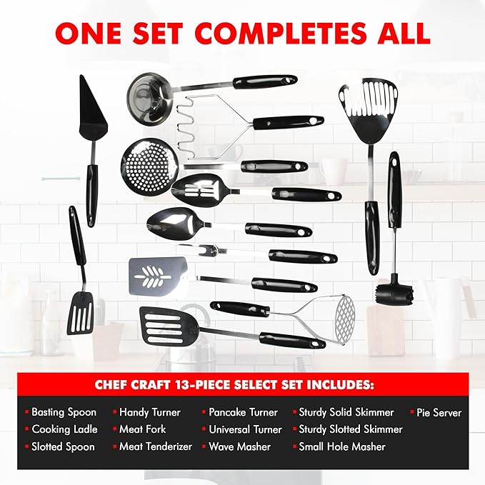 Chef Craft Select Sturdy Masher, 11 inch, Stainless Steel