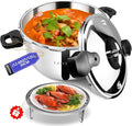 12Qt Pressure Cooker Stainless Steel Commercial Stove Top Pressure Cooker Pot Used for Pressure Foodie or Steaming Compatible with Gas & Induction Cooker