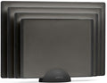 SMIRLY Plastic Cutting Board Set with Holder 4 Pieces, Non-Slip Dishwasher Safe Chopping Boards for Kitchen, Dark Grey