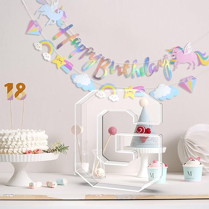 11" Acrylic Letter Charcuterie Tray, Charcuterie Letters Fillable Box for Food, Reusable Serving Cake Candy Dish Display Tray for Birthday Anniversary Party Decoration (Letter G)