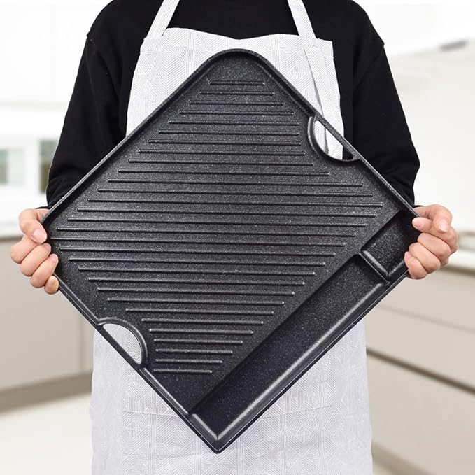 COOKKING - Master Grill Pro, Korean Traditional BBQ Grill Pan - Stovetop Nonstick Indoor/Outdoor Smokeless BBQ Cast Aluminum Grill Pan (MasterGrill Pro)