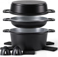 Ammeloo 8-Piece Ceramic Nonstick Cooking Pot Set with Lid, 4.5 Qt Soup Pot, All-in-One Stock Pot for All Stoves, Dishwasher Safe & Easy to Clean, Induction Ready, PFAS Free, for Stews, Soups & Pasta