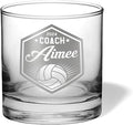 Volleyball Coach Beer Glasses - Volleyball Coach Gifts Personalized Coach Pint Glass Engraved Coach Award Volleyball Beer Glass End of Season Gifts Coach (Volleyball, Single Whiskey Gift Box)
