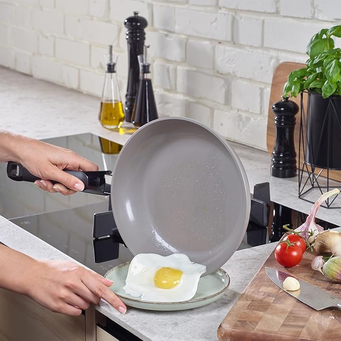 Fissler Ceratal Classic Ceramic 8 Inch Non-Stick Frying Pan, Warm Grey, Made without PFAS