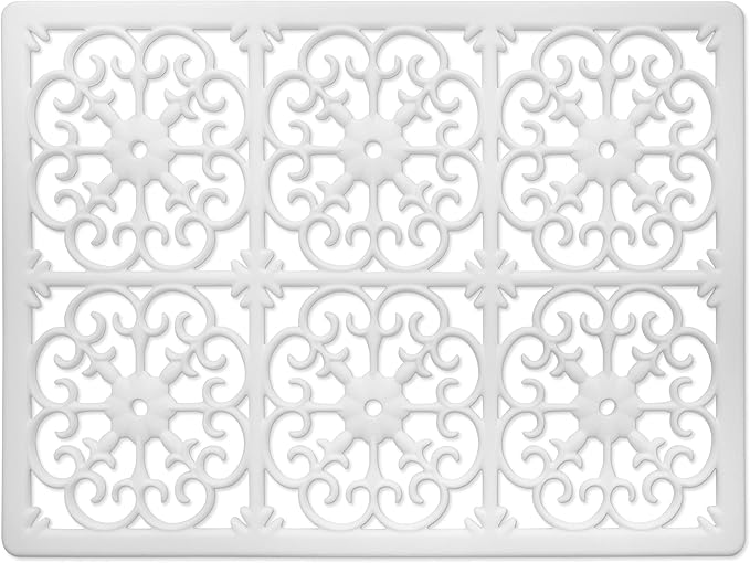 GASARÉ, Extra Large, Thick, Silicone Trivet for Hot Dishes, Pots, and Pans, Heat Resistant Mat for Countertop, Hot Pad for Kitchen, Easy to Clean, 16 x 12 x 3/8 Inches, White