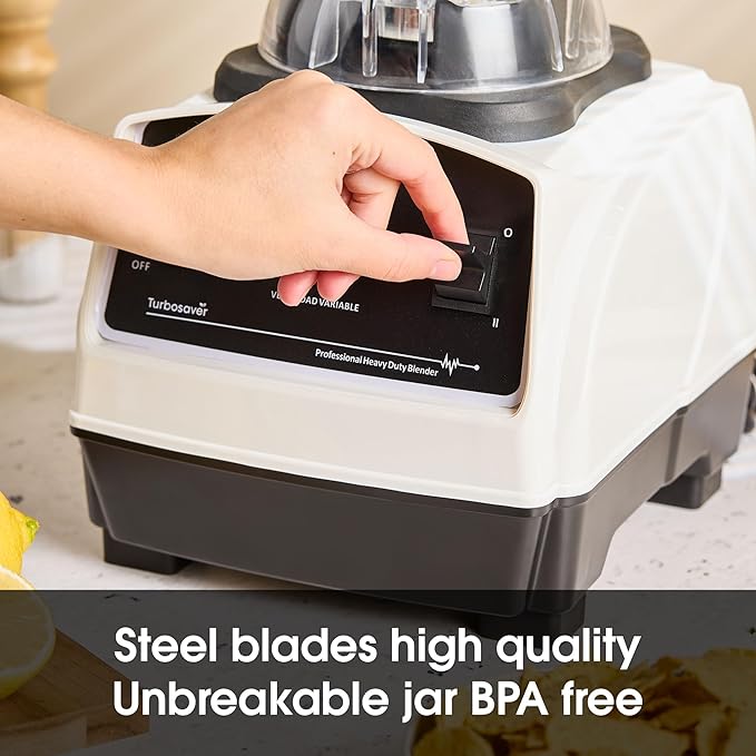 Turbosaver TB79 Professional Blender 1800W – 3.5HP, 35,000 RPM, Commercial Grade, Ice Crushing, 3.6L Tritan Jar