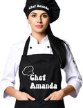 Personalized Chef Apron, Personalized Gift for Dad or Mom, Custom Apron Gift for Boyfriend, Husband, Brother, Wife, Birthday Gifts for Women or Men, Kitchen Cooking Aprons with Pockets