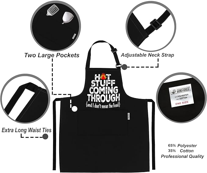 Funny Grilling Aprons for Men with Pockets BBQ Novelty Cooking Apron for Son Grandad Christmas Fathers Day Gift