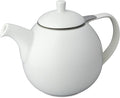 FORLIFE Curve Teapot with Infuser, 45-Ounce, White