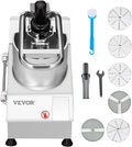 VEVOR Food Processor & Vegetable Chopper, 2 Feeding Holes Food-Grade Stainless Steel Food Processor Chopper with Detachable 6 Blades, 3mm/5mm/7mm/10mm Shredder, 2mm/4mm Slicer, for Vegetables, Fruit