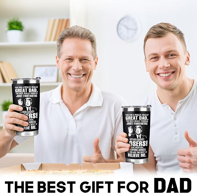 Christmas Gifts for Dad, Men - Gifts for Dad from Daughter, Son - Dads Birthday Gift Ideas, Happy Birthday gifts for Dads, Fathers - Best Dad Ever Gift, Present for dads - 20 Oz dad Tumbler