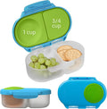b.box Snack Box Reusable Snack Containers with Lids 2 compartments, Bento Box for kids and toddlers, Leakproof Lunch Box, BPA free and Dishwasher Safe Snack Container (Ocean Breeze, 1 3/4 Cup)