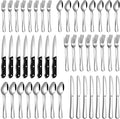 36 Pcs Silverware Set with Steak Knives Food-Grade Stainless Steel Flatware Set for 6 Mirror Cutlery Include Forks Spoons and Knives Set Dishwasher Safe Utensil Sets for Home Restaurant