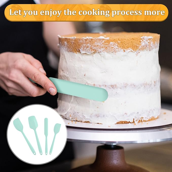 8 Pcs Silicone Spatula Set with Nonslip Handle Heat Resistant Silicone Set Versatile Kitchen Spatula Set Dishwasher Safe Cooking Set for Cooking Mixing Baking
