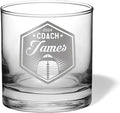 Football Coach Beer Glasses - Football Coach Gifts Personalized Coach Pint Glass Engraved Coach Award Football Beer Glass End of Season Gifts Coach (Football, Single Whiskey Gift Box)