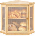 Corner Bread Box for Kitchen Countertop Two-Tier Large Capacity Bread Boxes Storage Container with Adjustable Height Countertop Bread Storage Bin