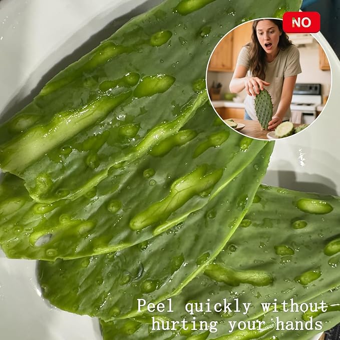 Stainless Steel Nopales Peeler Tool - Cactus Spine Remover with Lwith Comfort Grip Handle for Effortless Peeling, Minimizes Waste Home Kitchen, Restaurant & Outdoor Use