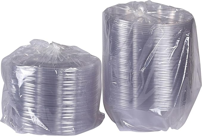 Eco-Products Compostable Clear PLA Plastic 64oz Large Salad Bowl With Lid, Case of 150, Grab 'n' Go Round Cold Takeout Food Containers, Renewable Plant-Based, Disposable, ASTM Compliant, BPI-Certified